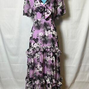 VIVA‎ AVIVA Women's  Maxi silk floral Leilani Dress size 2